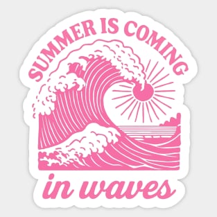 Summer coming in waves Sticker